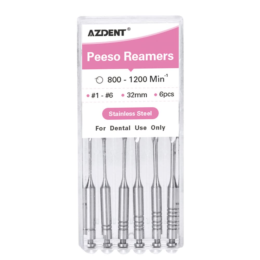 Dental Engine Files Staniless Steel Peeso Reamers 32mm #1-6 6pcs/Box - pairaydental.com