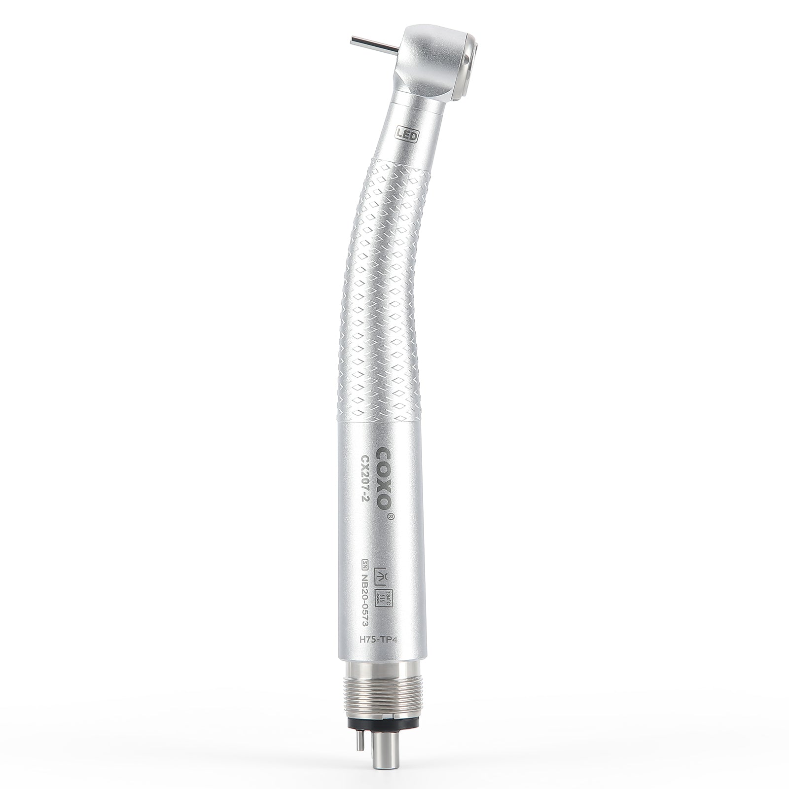 COXO CX207-2 Shadowless LED High Speed Air Turbine Handpiece with Generator Torque Head 4 Holes Coupler #H75-TP4 - pairaydental.com