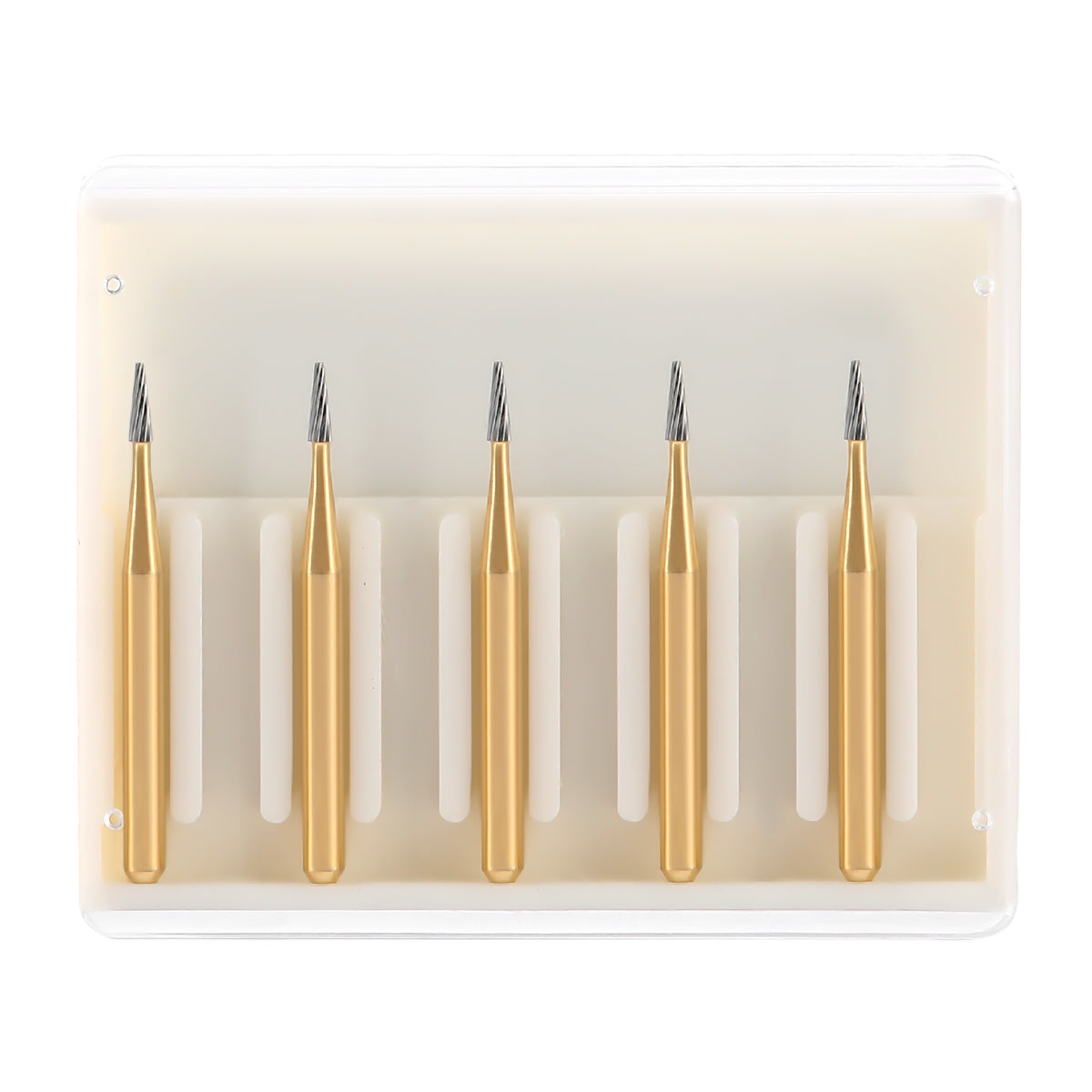 Dental Tungsten Carbide Burs Trimming & Finishing FG 7114 Taper Fissure 5pcs/Box - pairaydental.com