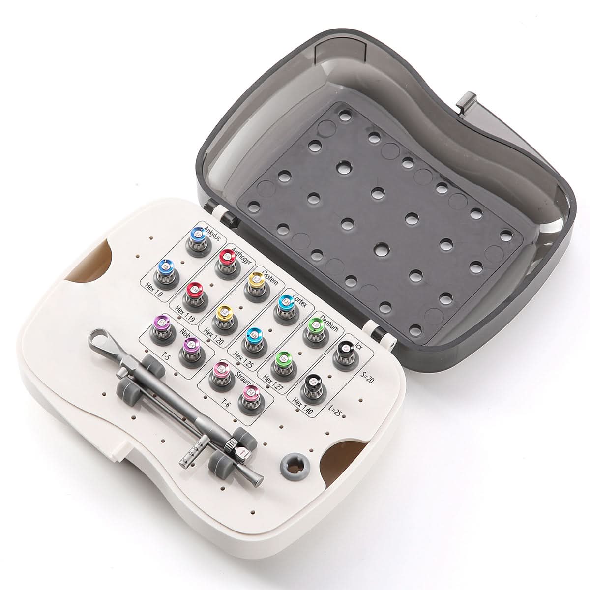 Driver Universal Instrument 16pcs Universal Implant Drivers With Torque Wrench 15-70Ncm Kit