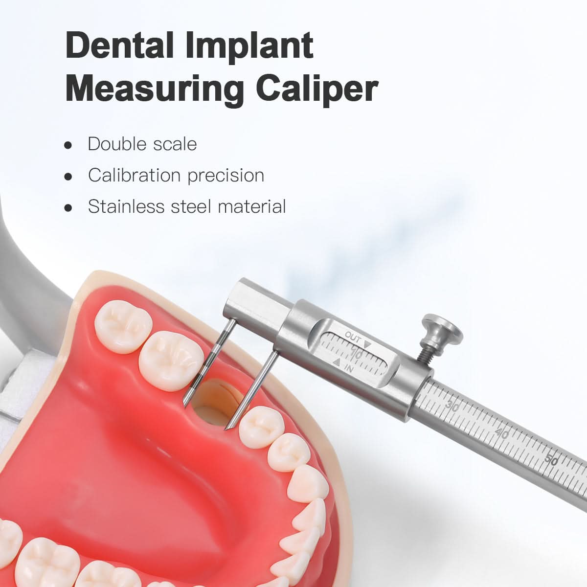 Tooth Calipers Dental Implant Measuring Gauge Orthodontic Sliding Caliper 0-80mm