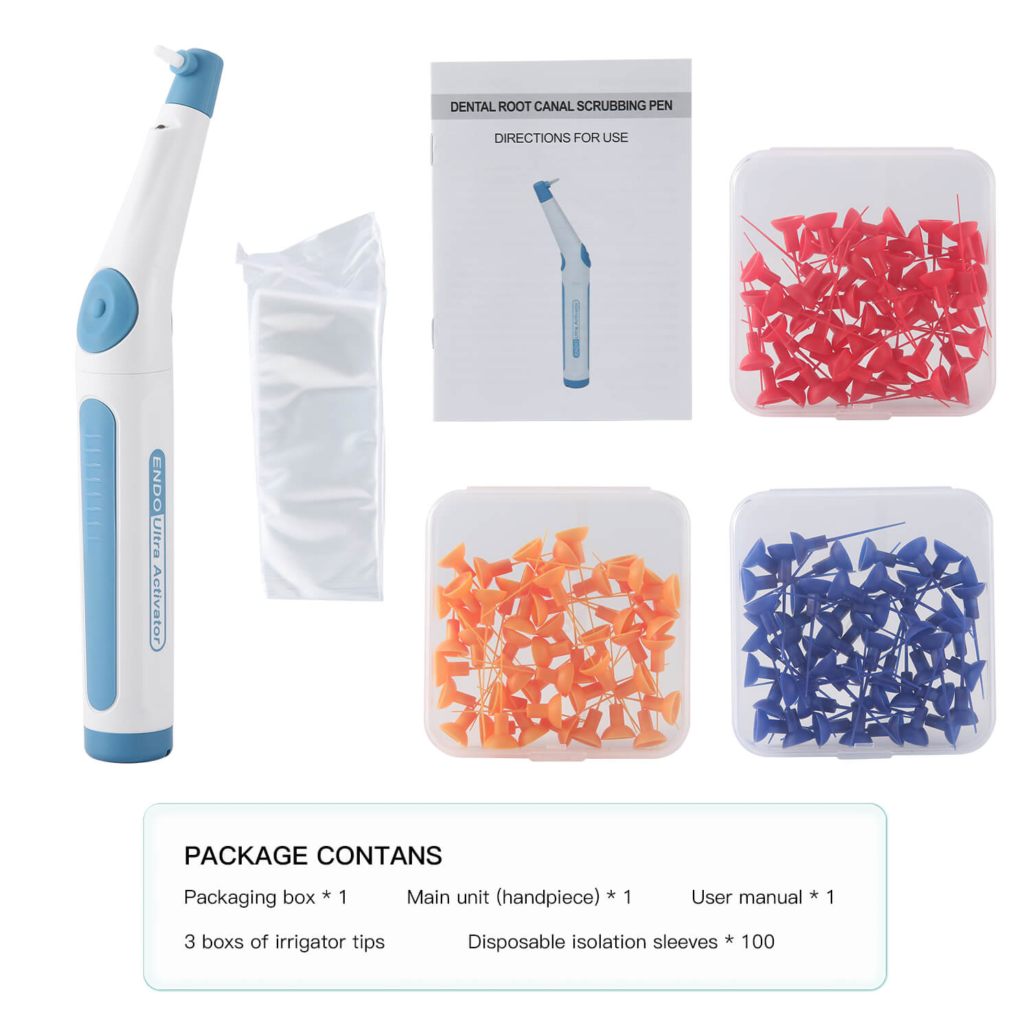 Dental Root Canal Endo Activator LED Light Sonic Irrigator System With 150pcs Tips - pairaydental.com