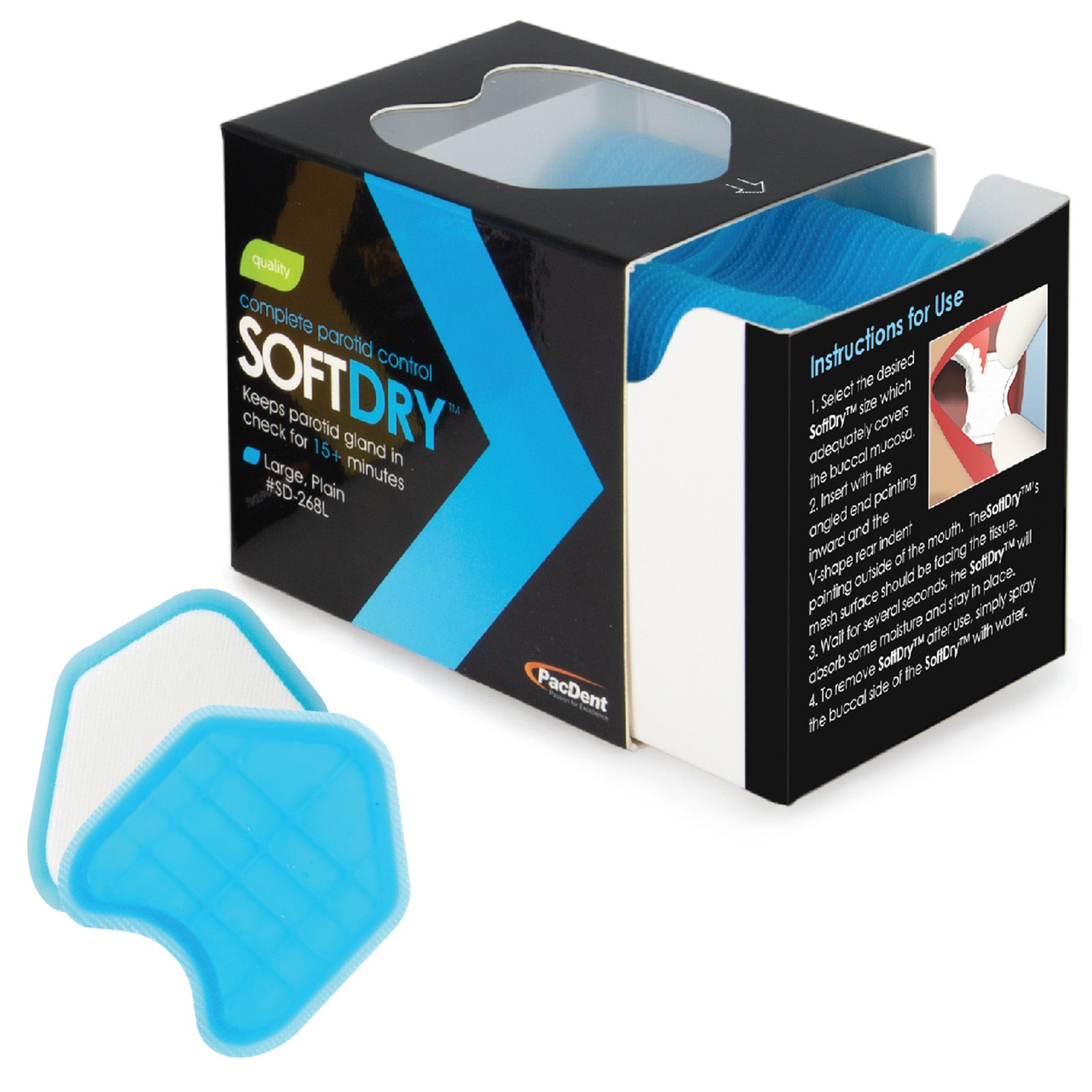 Pac-Dent SoftDry Angle Cotton Roll Substitutes Large/ Small 50pcs/Pack - pairaydental.com
