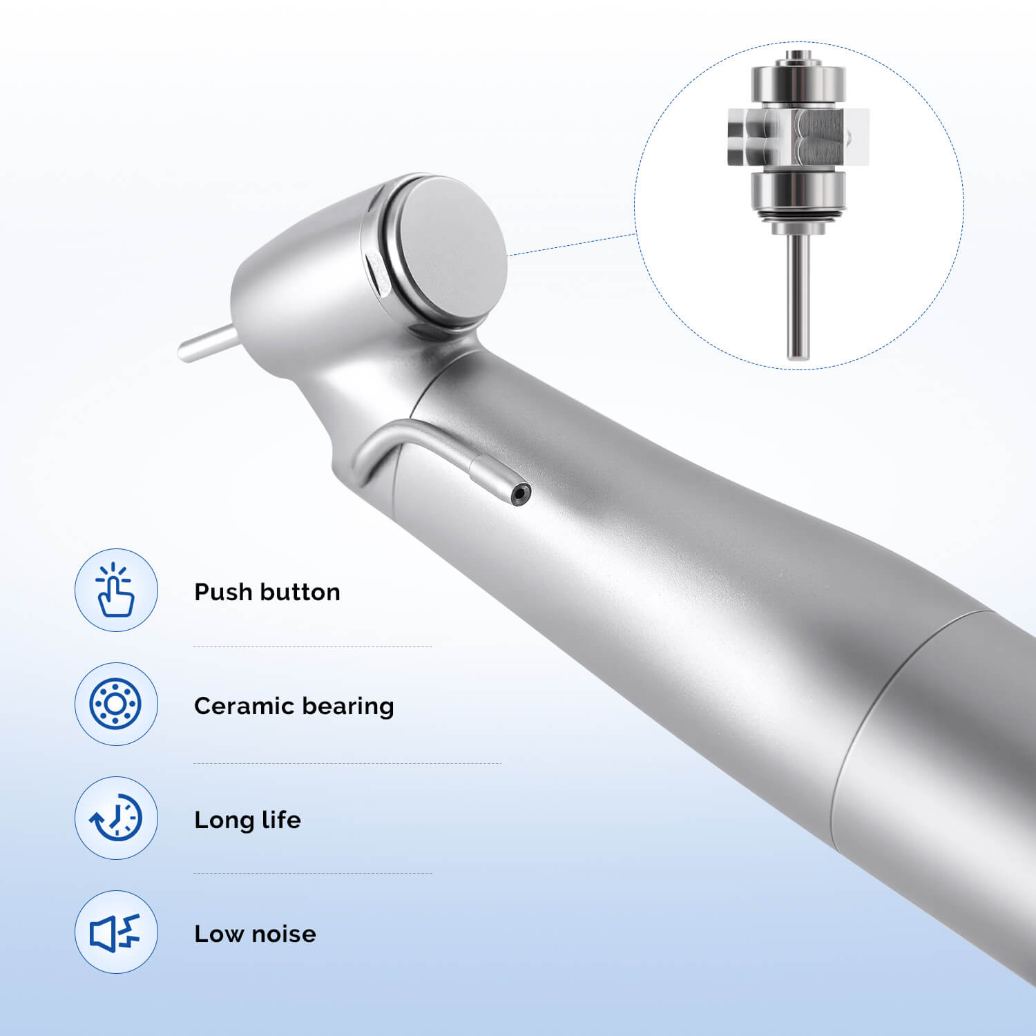 1:4.2 Electric Contra Angle Increasing Handpiece 45 Degree Fiber Optic External Water - pairaydental.com