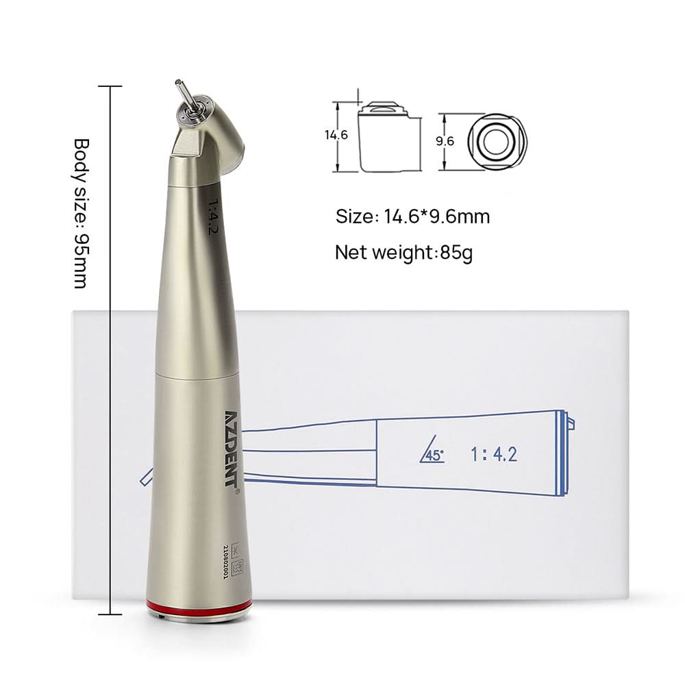 1:4.2 Electric Contra Angle Handpiece 45 Degree Increasing Fiber Optic - pairaydental.com