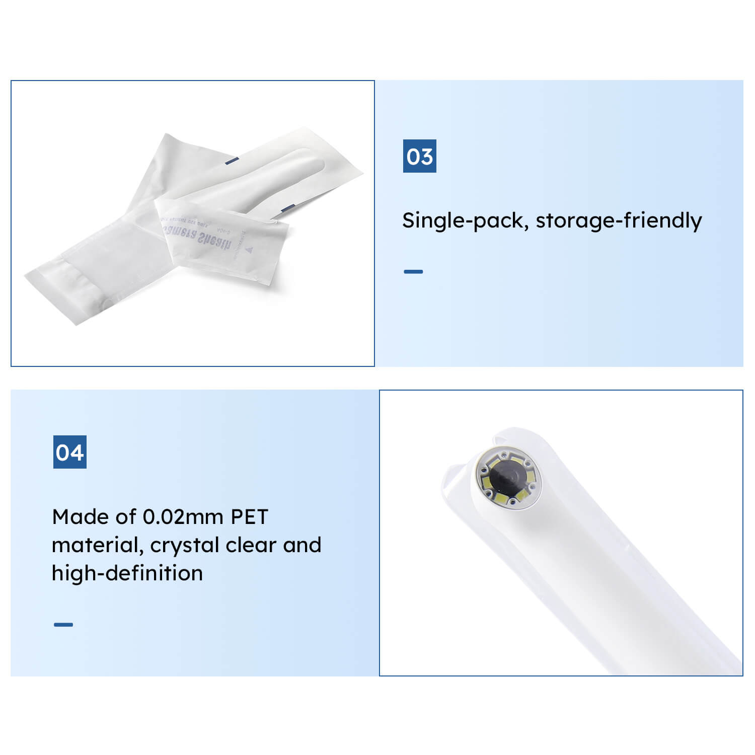 Dental Intraoral Camera Disposable Protection Film Sheath Sleeve 100pcs/Box - pairaydental.com