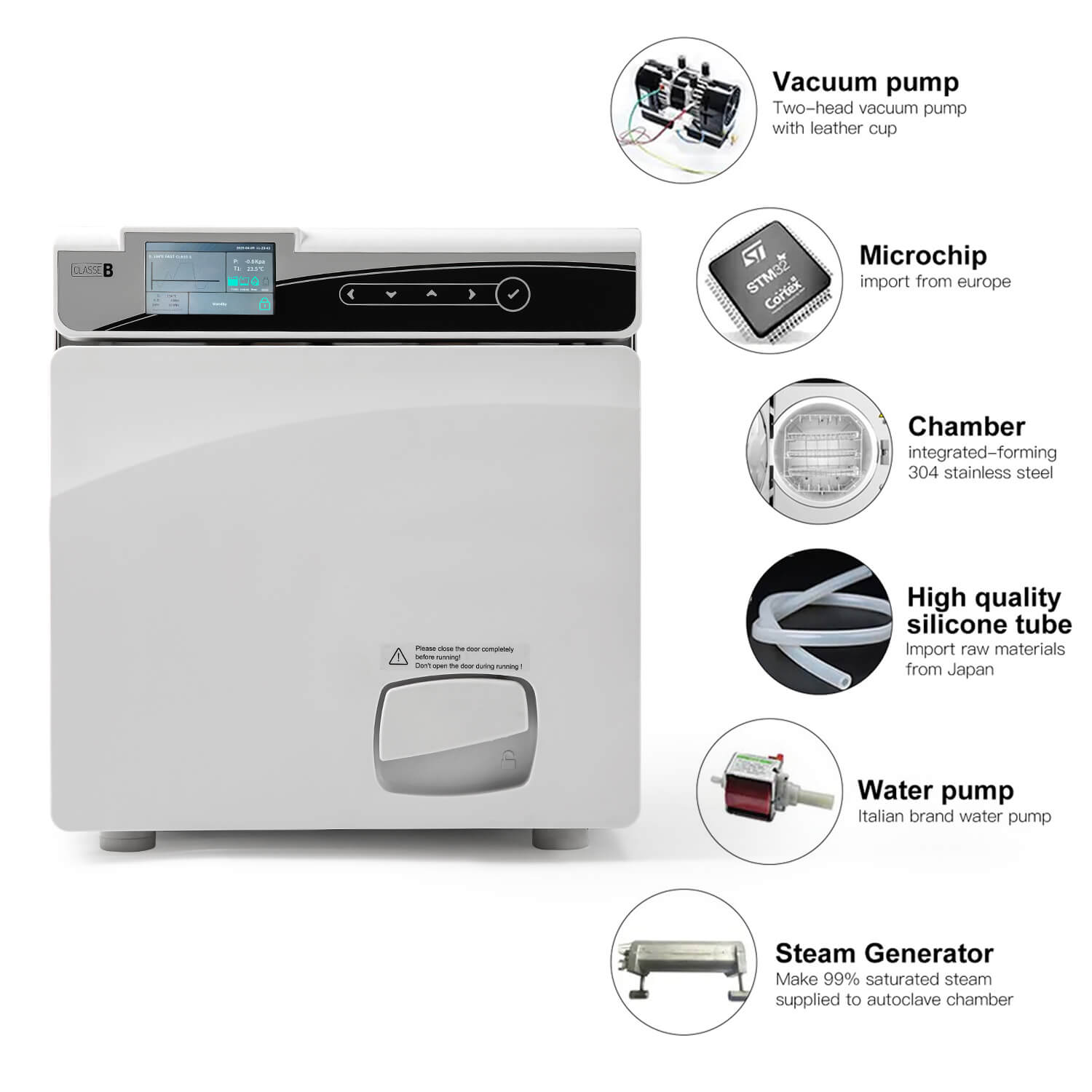 22L Dental Table top Autoclave Class B Vacuum Steam Sterilizer with Built-in Printer Dry Function - pairaydental.com