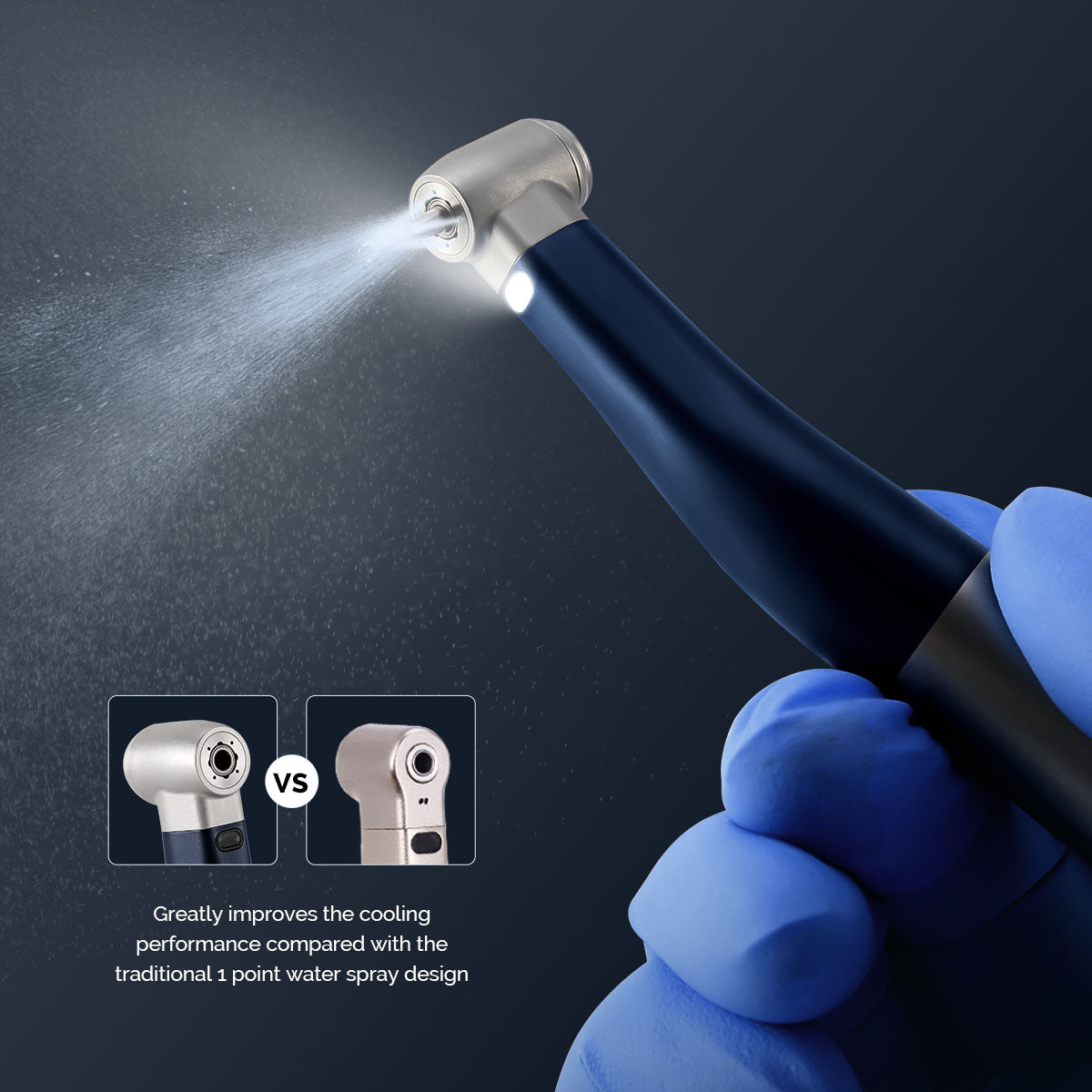 1:1 Fiber Optic Contra Angle Handpiece Internal Water Push Button - pairaydental.com