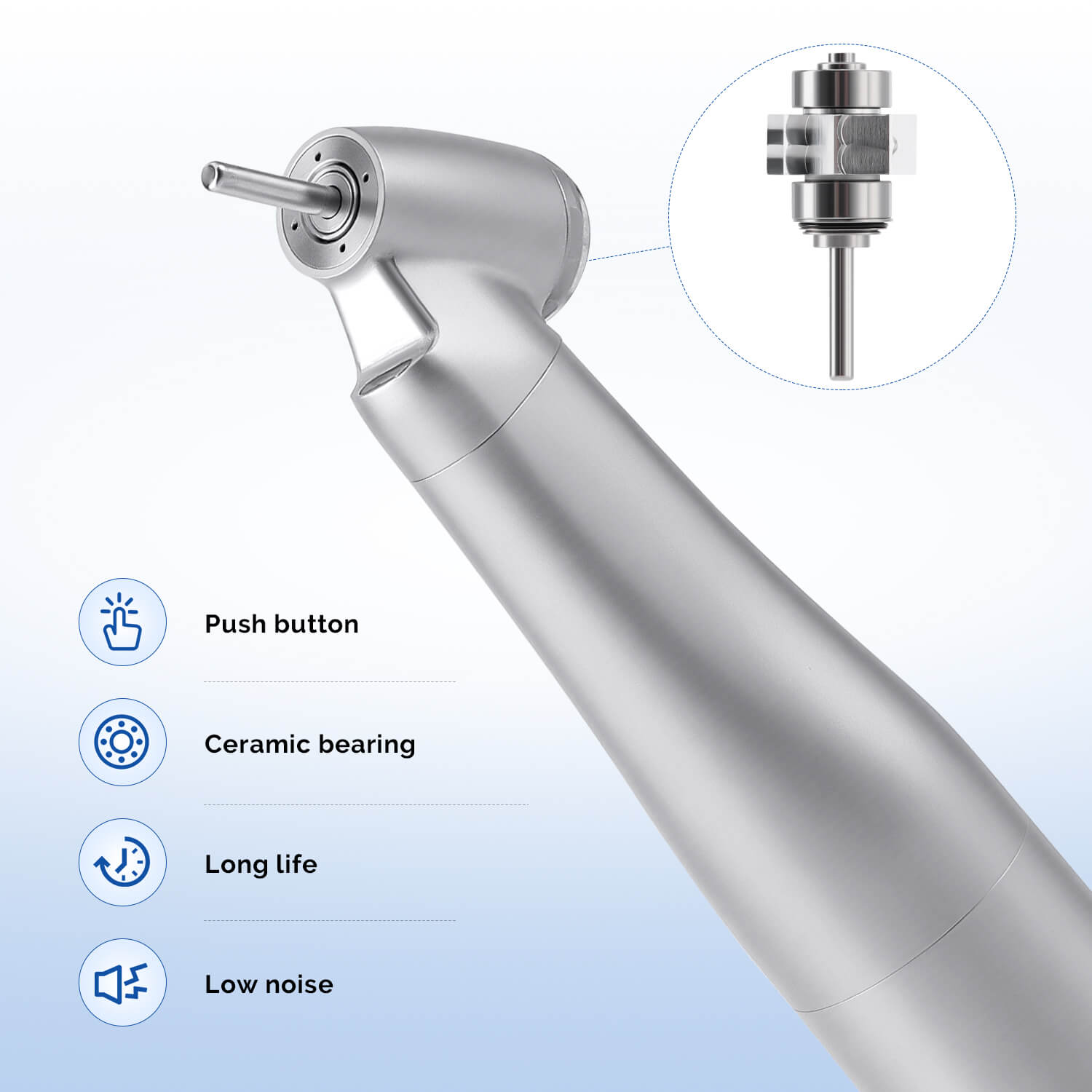 1:4.2 Electric Contra Angle Increasing Handpiece 45 Degree Fiber Optic Inner Channel - pairaydental.com