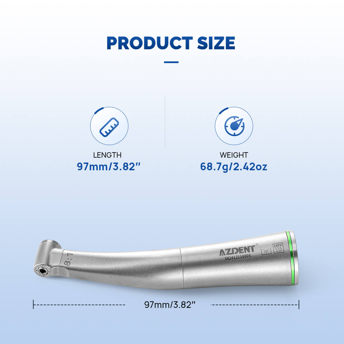 Dental Mini 8:1 Endo Contra Angle Handpiece Internal Channel For Endodontic or Prophy - pairaydental.com