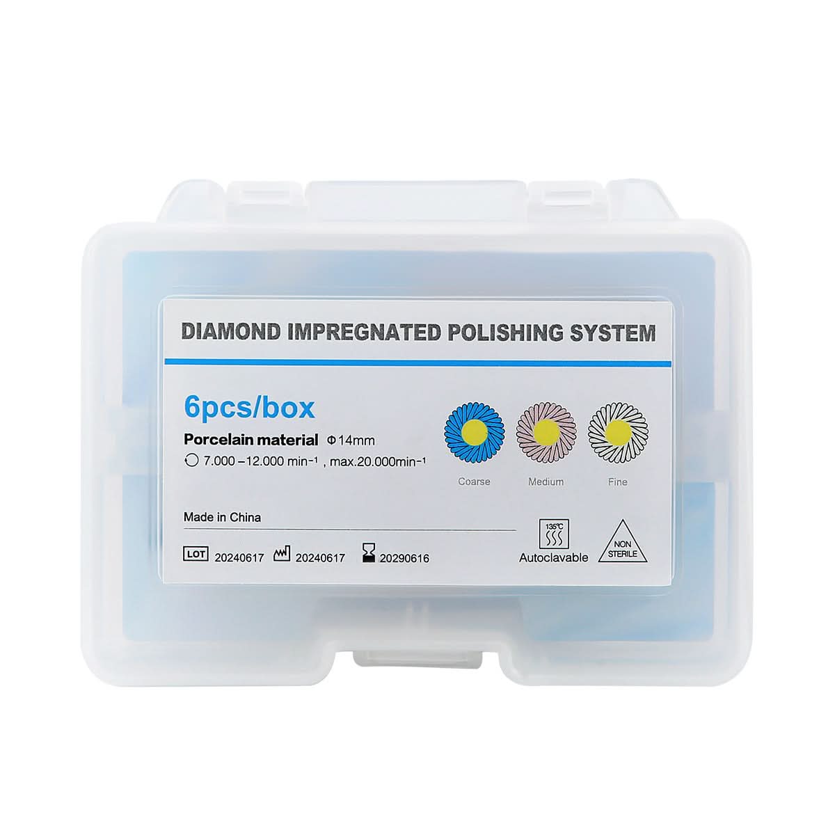 Dental Zirconia Polishing Wheel Coarse Medium Fine RA2.35mm for Contra Angle Handpiece 6pcs/Box - pairaydental.com