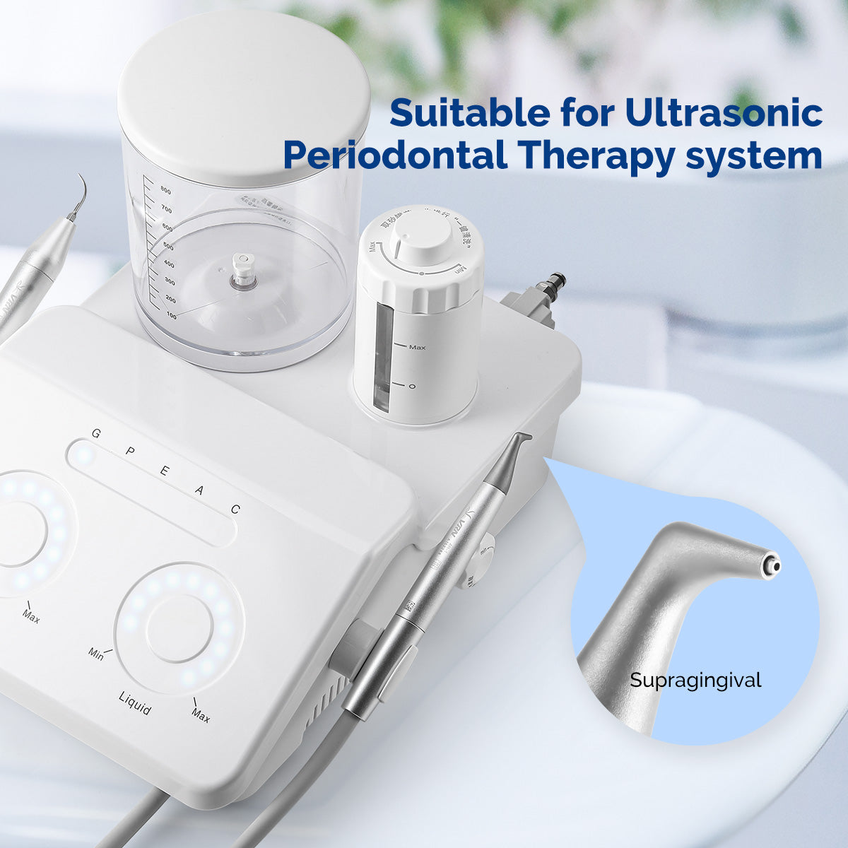 VRN DQ-40 Dental Ultrasonic Scaler Air Polisher Sandblasting Periodontal LED Handpiece