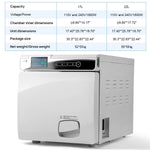 22L Dental Table top Autoclave Class B Vacuum Steam Sterilizer with Built-in Printer Dry Function - pairaydental.com