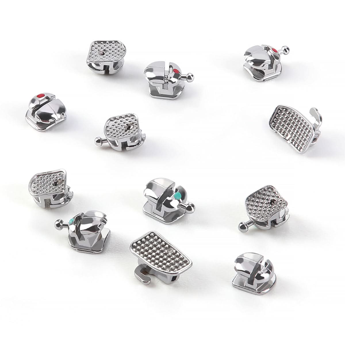 Orthodontic Spherical Self-Ligating Brackets Monoblock Roth/MBT 0.022 345 Hooks With 6 Buccal Tube 24pcs/Kit - pairaydental.com