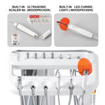 Dental Portable Delivery Unit Cart with Air Compressor Built-in Woodpecker Ultrasonic Scaler & Curing Light - pairaydental.com