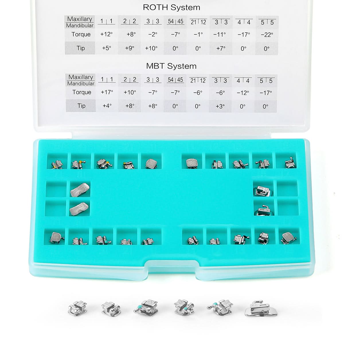 Orthodontic Metal Self-Ligating Brackets Mini Roth/MBT 0.022 345 Hooks with Buccal Tube 24pcs/Kit - pairaydental.com