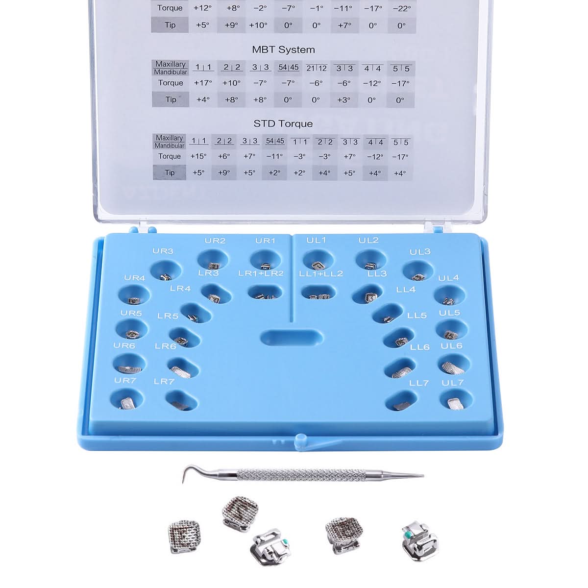 Orthodontic Self-Ligating Brackets – Roth 0.022 Slot With 3/4/5 Hooks, 20pc Pack