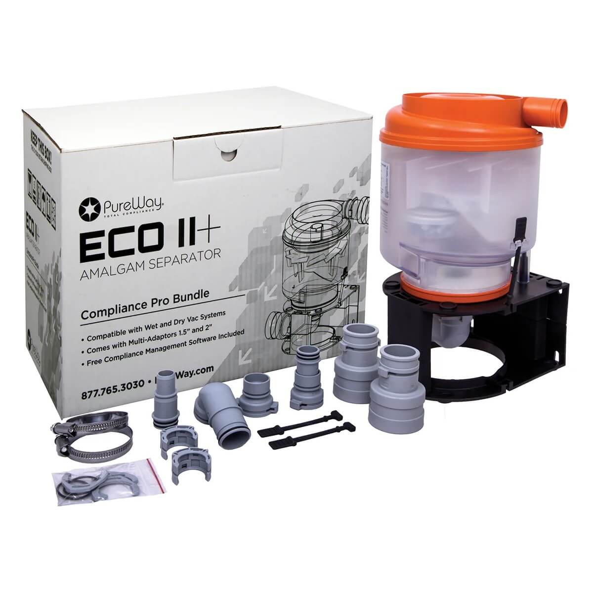 PureWay Eco Ii + Dental Amalgam Separator with Replacement Canister Kit for 1-10 Chairs - pairaydental.com