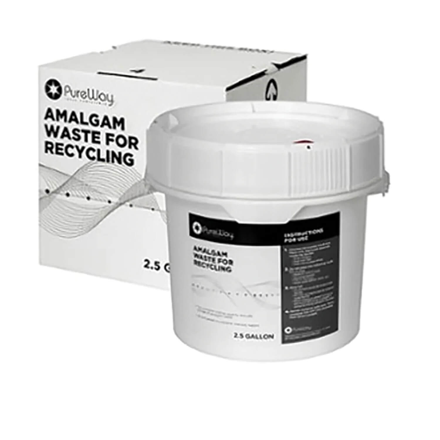 PureWay Amalgam Waste Recycling System Bucket Container 1.25 Gallon & 2.5 Gallon - pairaydental.com