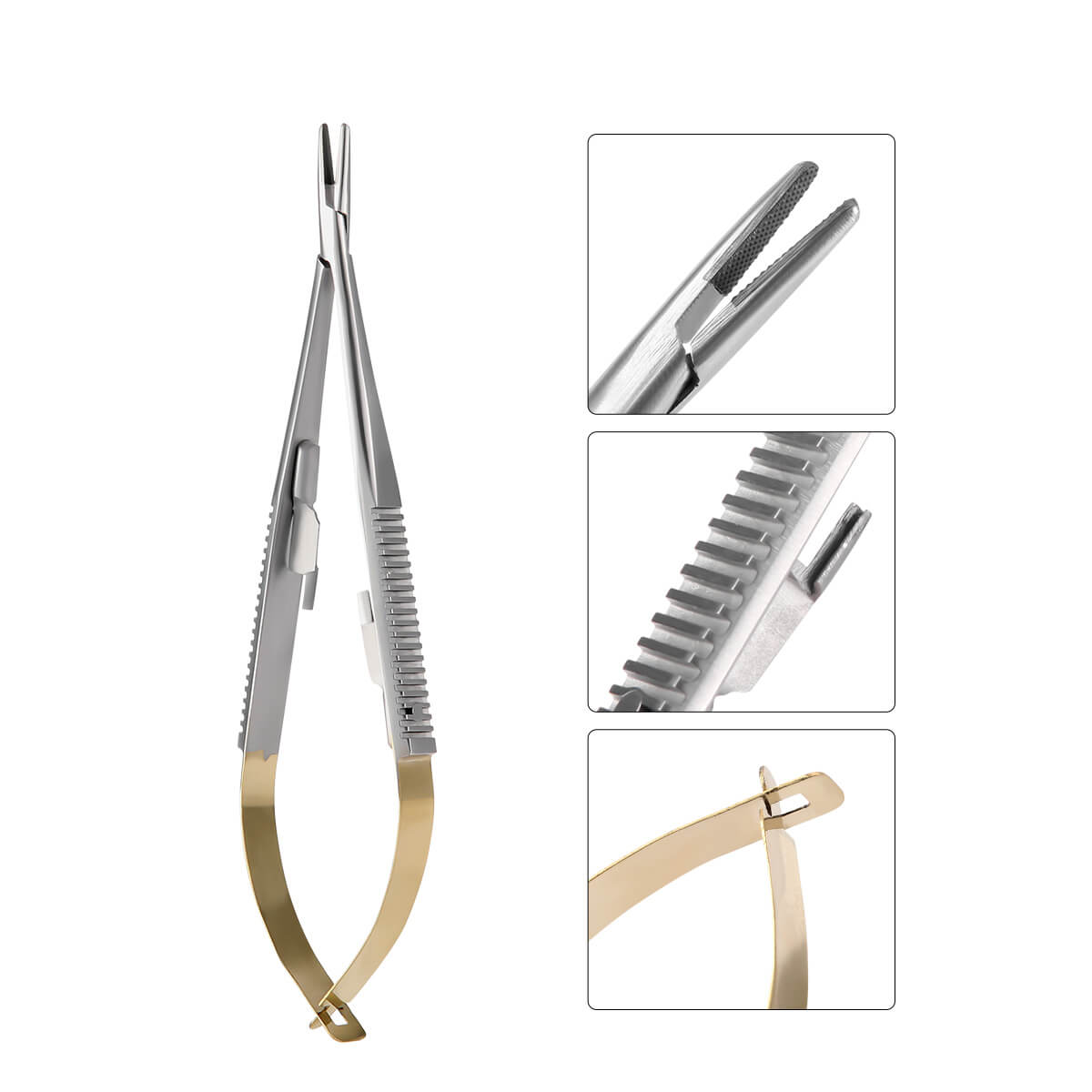 Castroviejo Needle Holder with Lock Straight/Curved Head 14cm/16cm - pairaydental.com