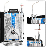 Portable Dental Unit High Suction w/ Woodpecker Curing Light & Scaler Built-in Air Compressor 4 Holes P206S - pairaydental.com