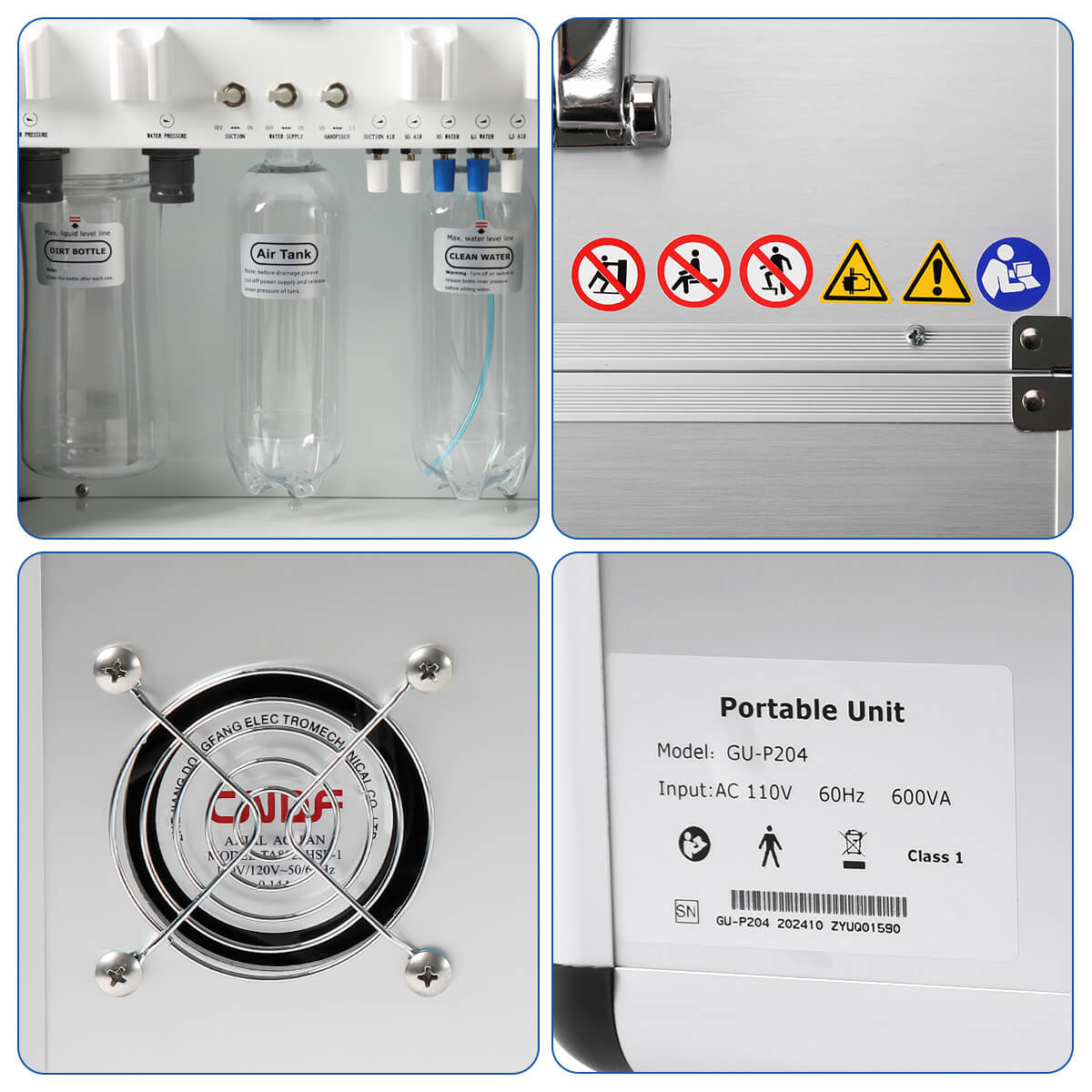 Portable Dental Unit System with Air Compressor Strong Suction 4 Holes - pairaydental.com