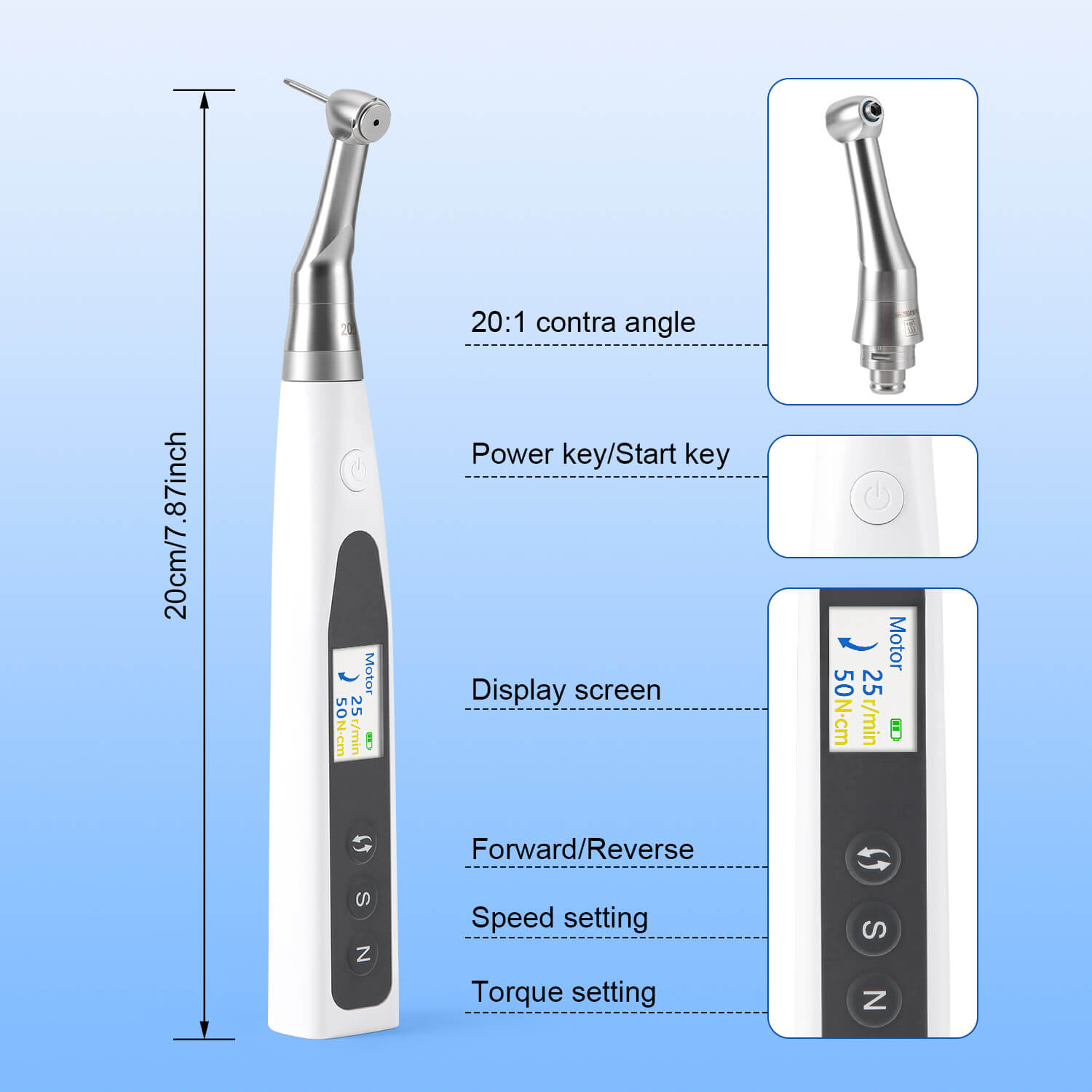 Dental Wireless Electric Torque Driver Implant Torque Wrench with 16pcs Drivers 10-50Ncm 360° Rotating - pairaydental.com