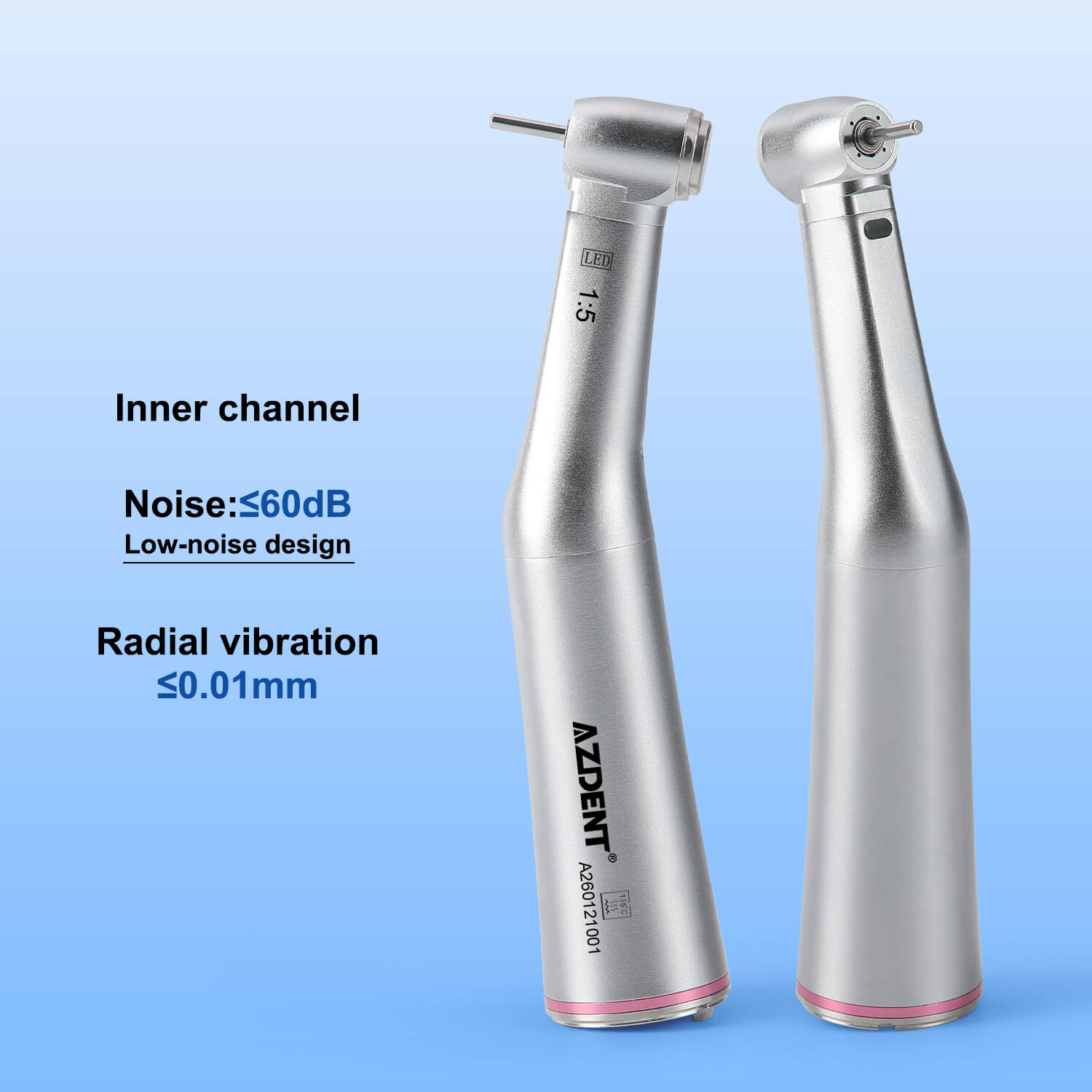 1:5 Fiber Optic Increasing Contra Angle Handpiece Internal Spray with Detachable Head - pairaydental.com