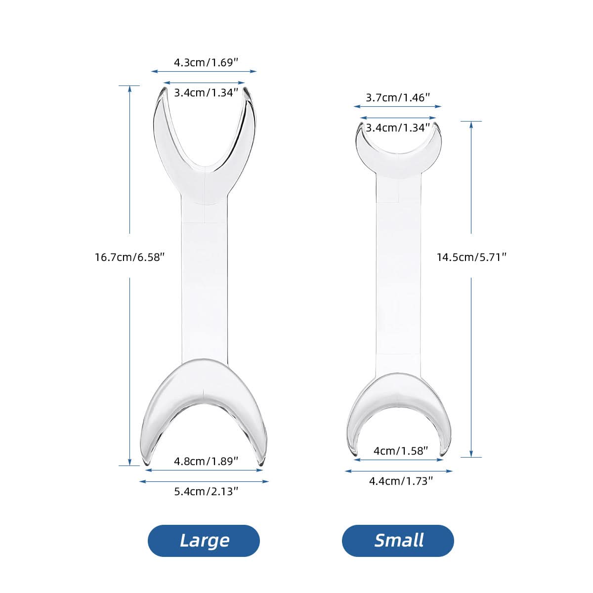 Dental T-Shape Mouth Opener Cheek Retractor Clear 4Pcs/Pack - pairaydental.com