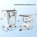 Dental Delivery Unit Mobile Cart 4 Hole Integrated Scaler & Curing Light Adjustable Height Electric Lifting - pairaydental.com