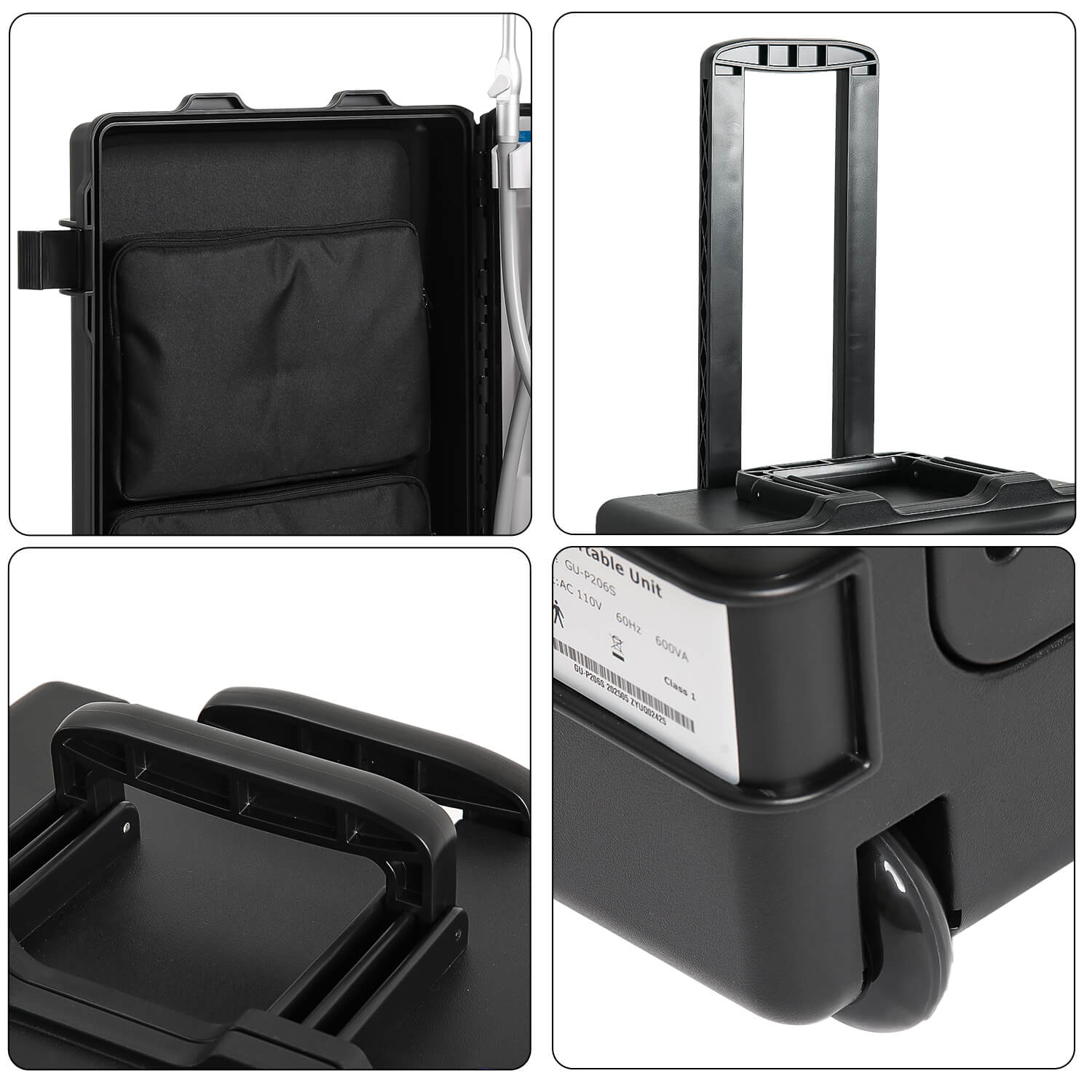 Portable Dental Delivery Unit 4 Holes High Suction Built-in Air Compressor P204S - pairaydental.com