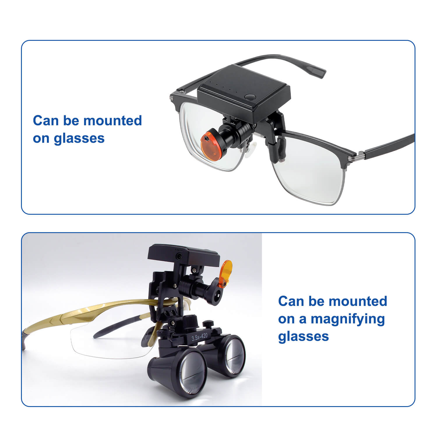 Dental 5W LED Wireless Headlight Filter Clip on Binocular Loupe- pairaydental.com