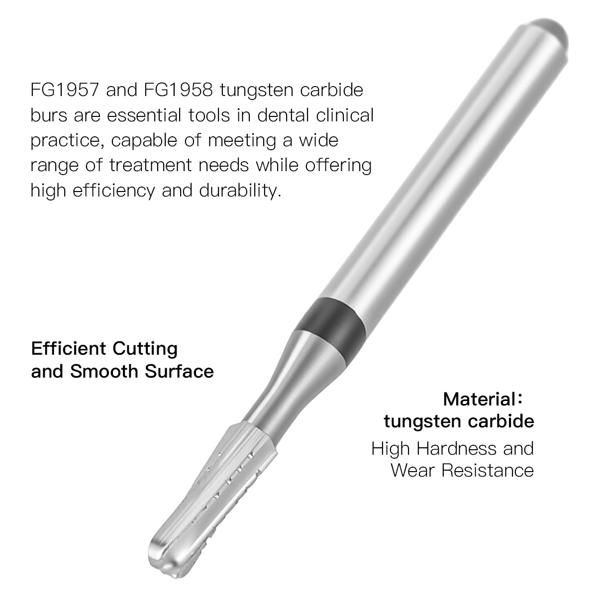 Dental Tungsten Carbide Bur FG 1958 Metal Cutting 10pcs/Box