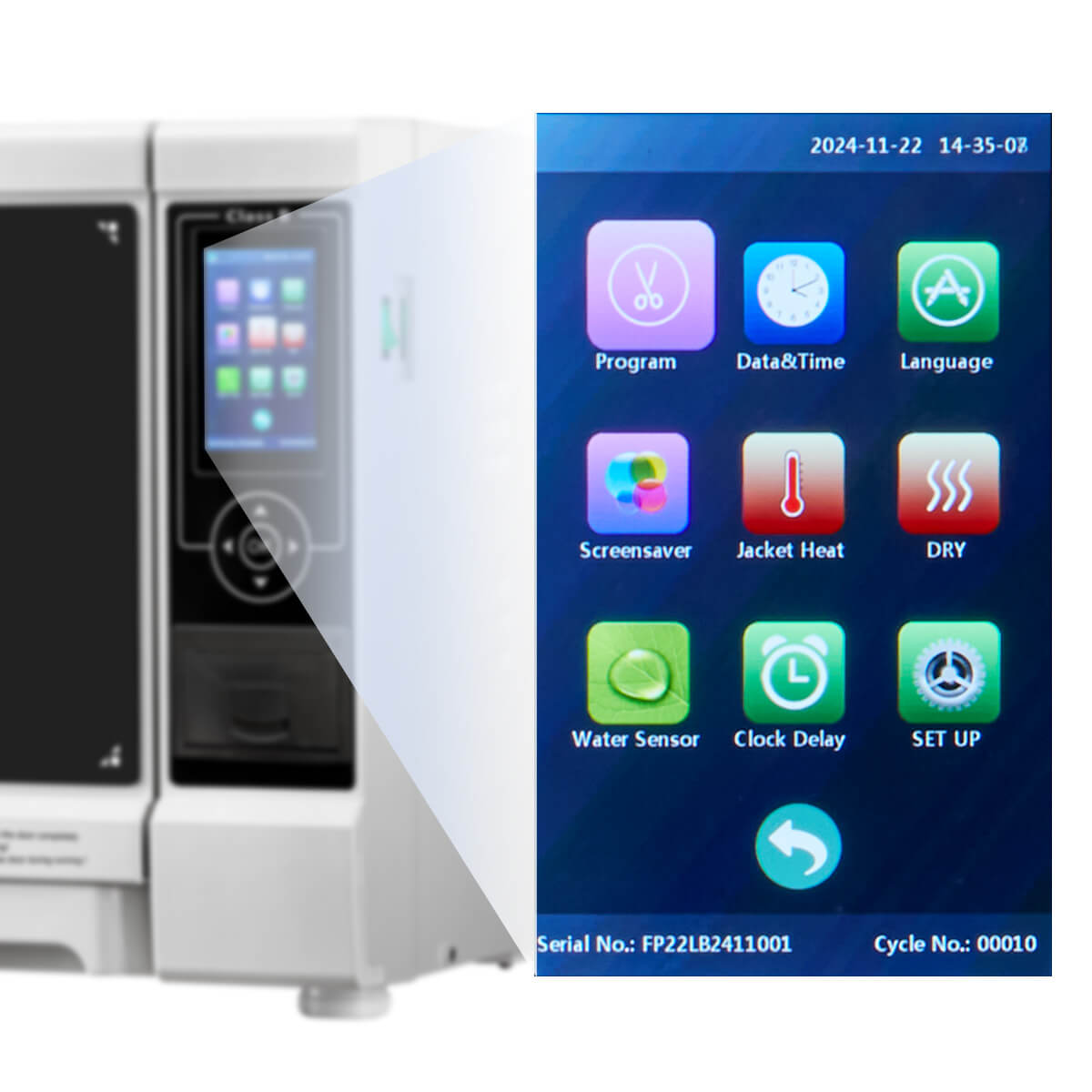17L Dental Autoclave Steam Sterilizer Class B Table Top LCD Built-in Printer Dry Function - pairaydental.com