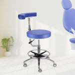 Dental Assistant Stool Chair Armrest Height Adjustable 360° Rotated Blue - pairaydental.com