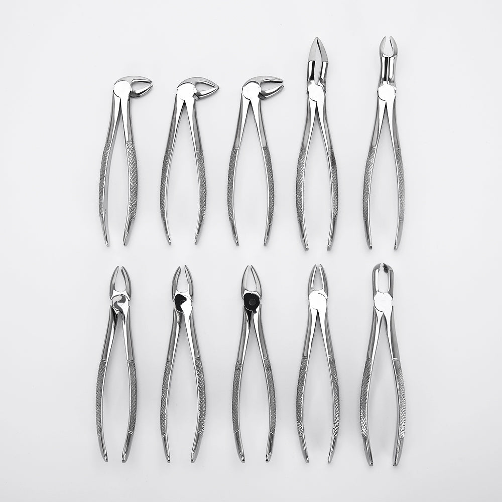 Dental Surgical Instruments Tooth Extraction Pliers Forceps Set for Adults 10Pcs - pairaydental.com