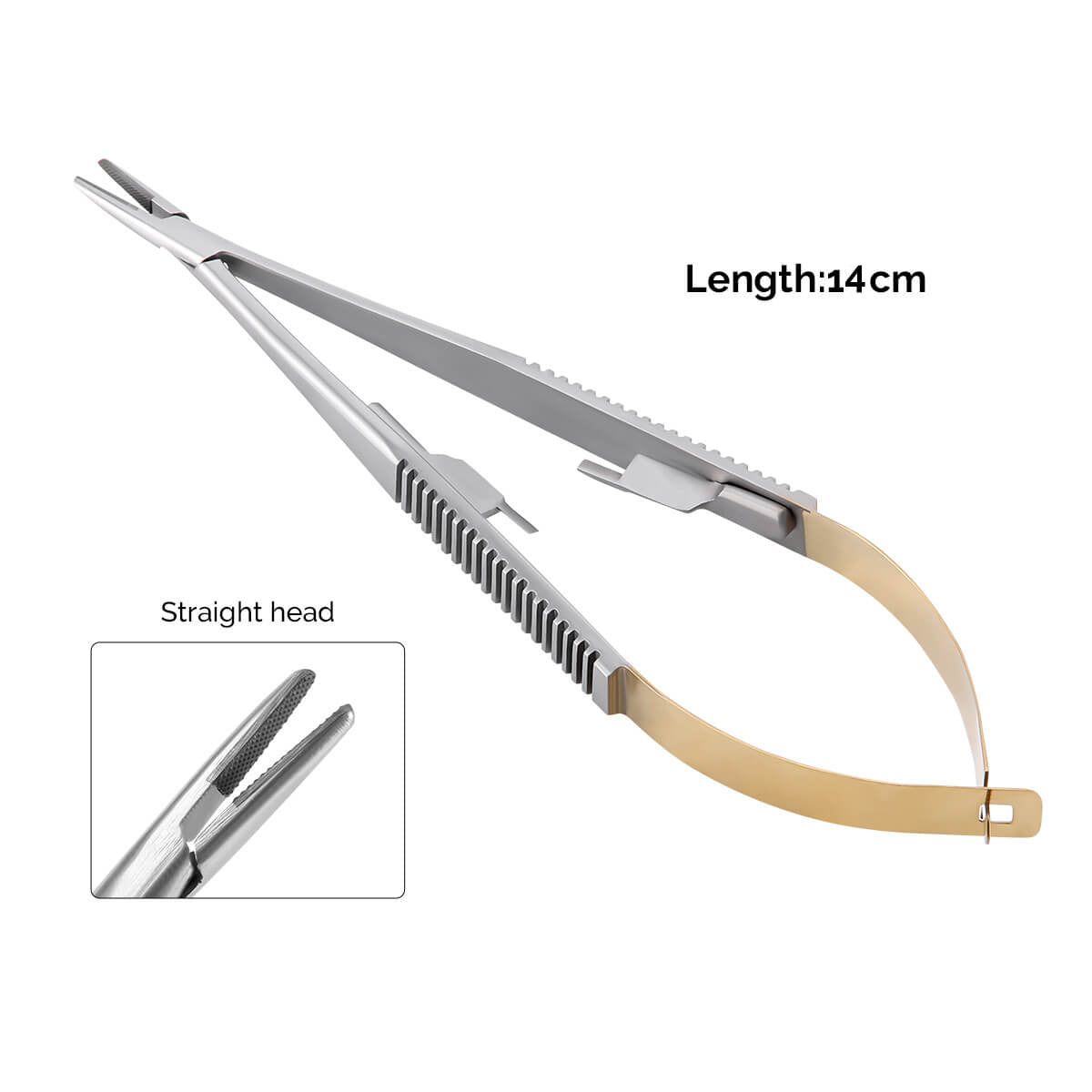 Castroviejo Needle Holder with Lock Straight/Curved Head 14cm/16cm - pairaydental.com