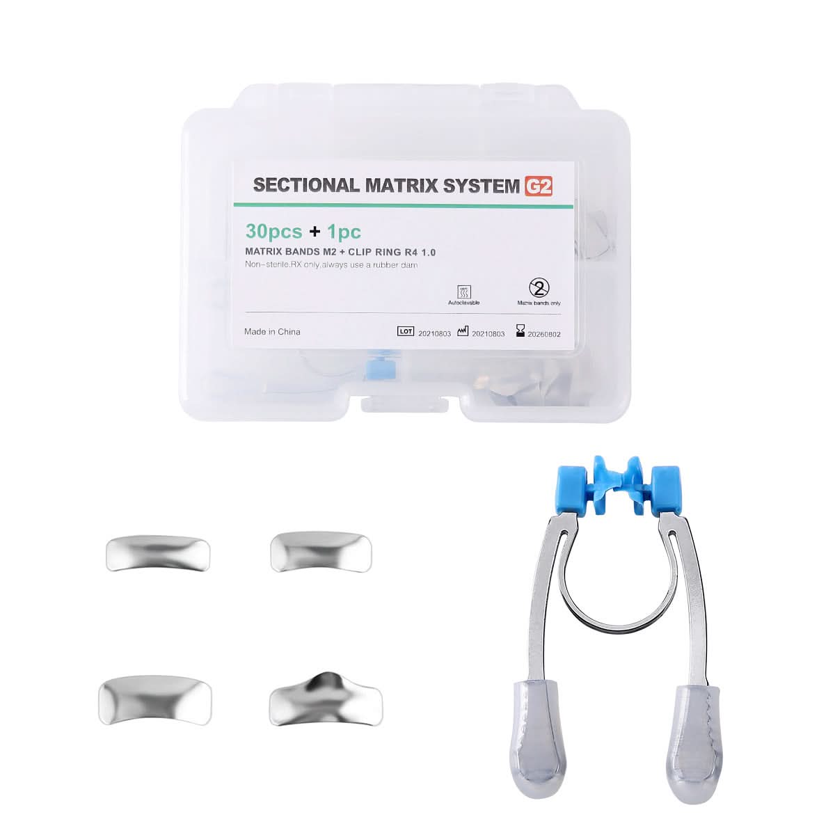 Dental Sectional Contoured Metal Matrices Matrix Refill 30 Bands + 1 Clip  - pairaydental.com