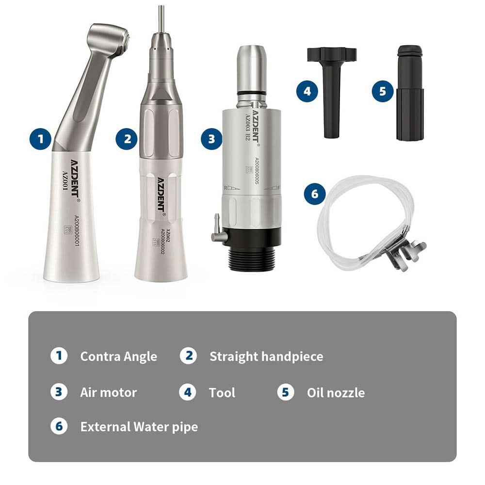 2 Hole Low Speed Handpiece & Air Motor Set External Water Spray - pairaydental.com