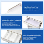 Dental  Mobile Rolling Cart Trolley Built-in Socket Three-Tier Cart 2 Drawers - pairaydental.com