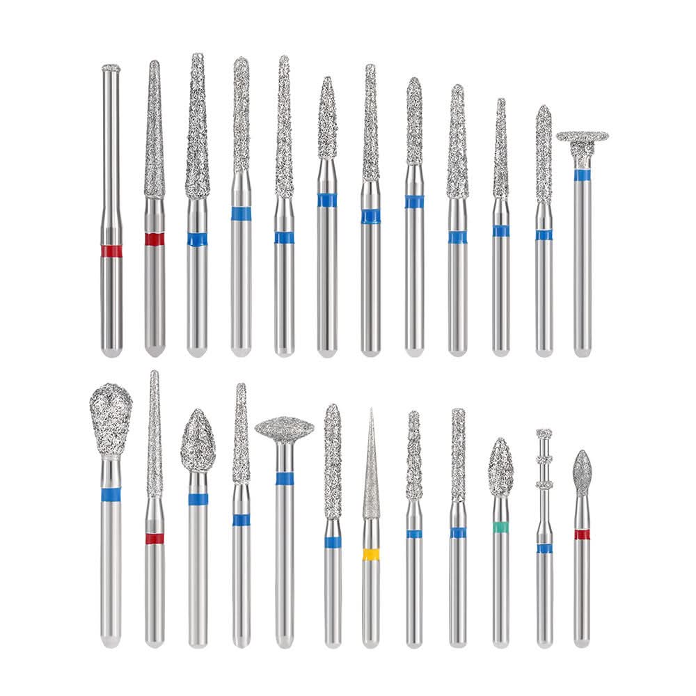 24 Dental Diamond Burs with burs box Set For High Speed Handpiece - pairaydental.com