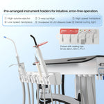 Dental Delivery Unit Mobile Cart 4 Hole Integrated Scaler & Curing Light Adjustable Height Electric Lifting - pairaydental.com