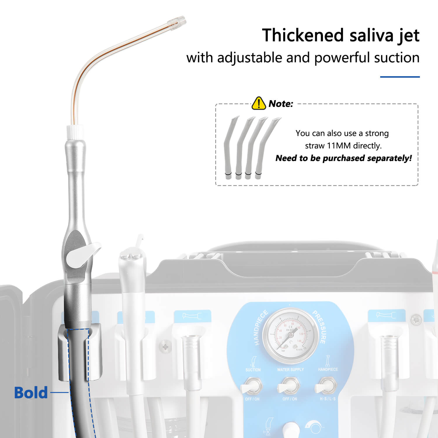 Portable Dental Unit High Suction w/ Woodpecker Curing Light & Scaler Built-in Air Compressor 4 Holes P206S - pairaydental.com