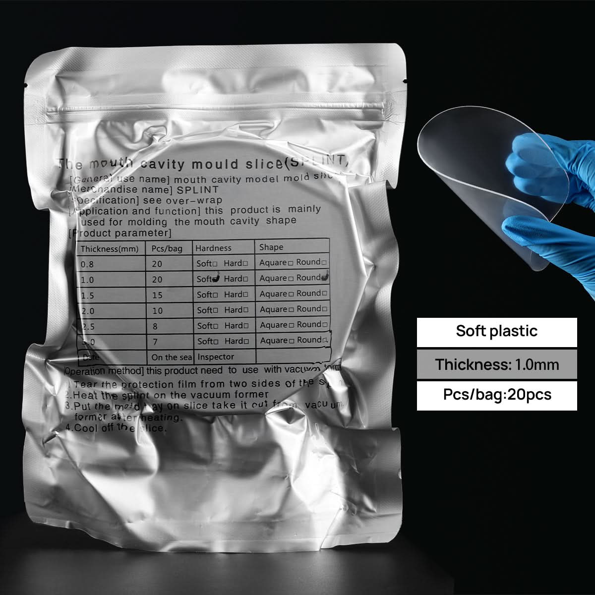 Dental Orthodontic Splint Retainer Vacuum Thermoforming Sheet Round Soft / Hard - pairaydental.com