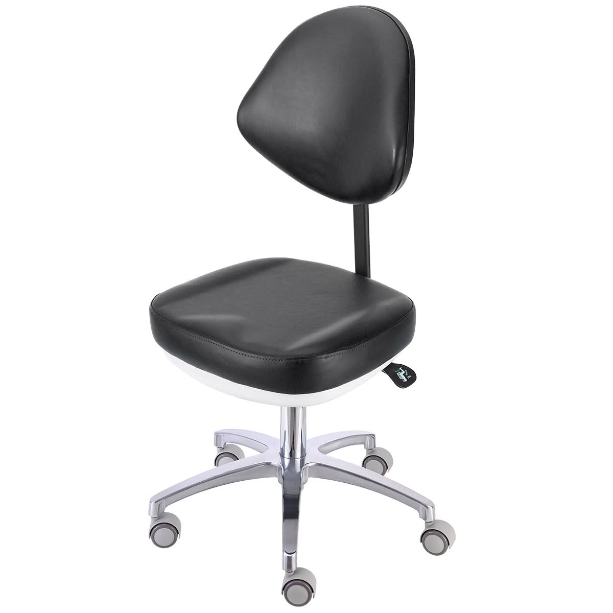 Dental Doctor Stool Adjustable Height Hydraulic Stool 360-Degree Rotated Black - pairaydental.com