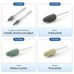 Dental Resin Base Acrylic Polishing Kit HP 2.35mm Tungsten Carbide Silicone Polisher & Tungsten Carbide Polisher 8pcs/kit - pairaydental.com