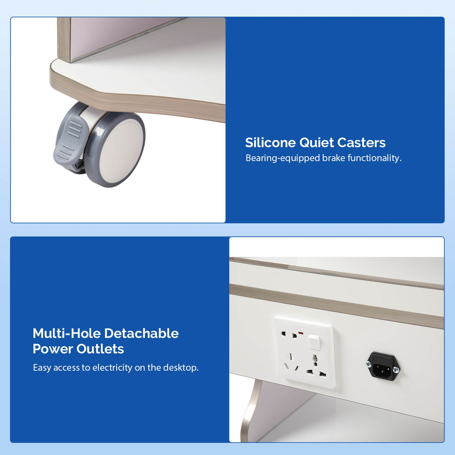 Dental  Mobile Rolling Cart Trolley Built-in Socket Three-Tier Cart 2 Drawers - pairaydental.com