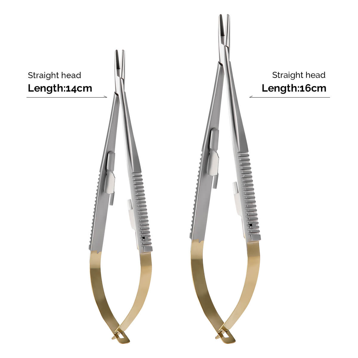 Castroviejo Needle Holder with Lock Straight/Curved Head 14cm/16cm - pairaydental.com