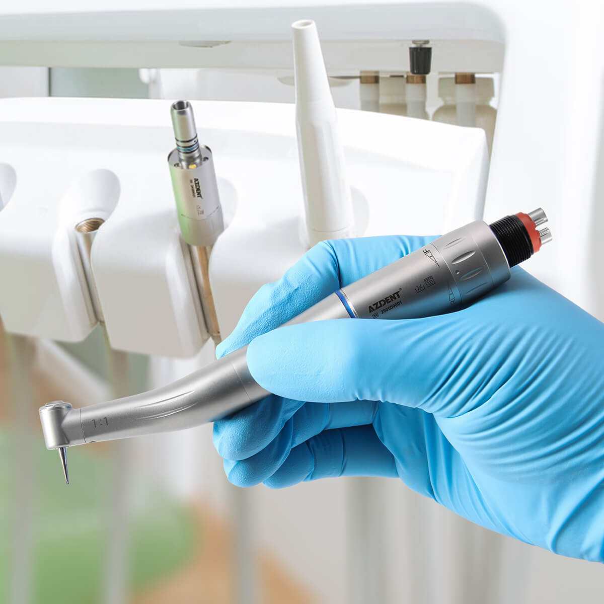 1:1 Low Speed Handpiece Air Motor Internal Channel With LED Generator 2/4 Holes - pairaydental.com