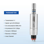 1:1 Low Speed Handpiece Air Motor Internal Channel With LED Generator 2/4 Holes - pairaydental.com